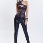 Sexy Faux Leather Punk Corset with Tippet