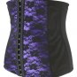 Purple Floral Embroidered Lace Underbust Corset