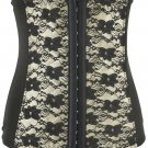Apricot Floral Embroidered Lace Underbust Corset