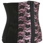 Pink Floral Embroidered Lace Corset