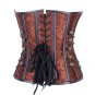 Floral Print Retro Steel Boned Buckles Corset
