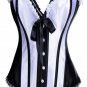 Steel Boned Ruffle Trim Satin Corset