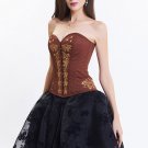 Gothic Vintage Steel Boned Embroidery Corset
