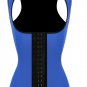 Sexy Blue Halter Waist Trainer Cincher Latex Rubber Strap Corsets