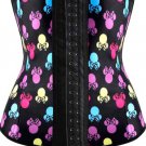 Latex Waist Trainer Butterfly Bow Print Corset