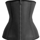 Black Latex Zipper Closure Training Corset
