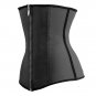 Black Latex Zipper Closure Training Corset