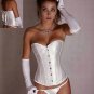 Victorian Satin Overbust Long Bone Corset