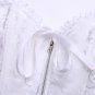 Bridal Embroidered Ruffled Trim Zipper Corset