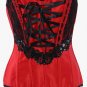 Black Floral Embellished Lace-up Back Corset