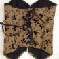 Sexy Denim Mickey Mouse Print Zipper Front Overbust Corset