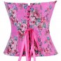 Denim Floral Zipper Corset