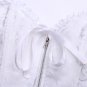 Bridal Embroidered Ruffled Trim Zipper Corset