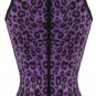 Sexy Leopard Halter Waist Trainer Cincher Latex Rubber Strap Corsets