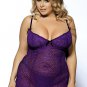 Plus Size Garter Slip Obsessive Mesh Babydoll