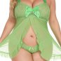 Plus Size Mesh Halter Babydoll Set