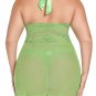 Plus Size Mesh Halter Babydoll Set