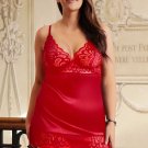 Plus Size Red Lace Floral Back Closure Sexy Babydoll