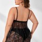 Plus Size Flirty Lace Babydoll Set