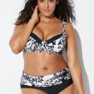 Plus Size Vintage Floral Underwire High Waisted Bikini Swimsuit