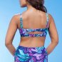 Plus Size Tropical Underwire Straps High Waisted Bikini Swimsuit