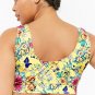 Plus Size High Leg High Waist Floral Crop Tank Bikini Swimsuit