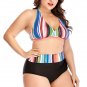 Plus Size Colorful Striped Bikini Set
