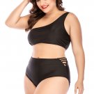 Plus Size Black One Shoulder One Piece