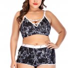 Plus Size Criss-cross Two Piece Swimsuit