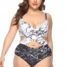 Plus Size Criss-cross Underwire One Piece Swimsuit