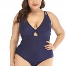 Plus Size Solid Color One Piece Swimsuit