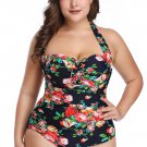 One Piece Plus Size Tie-Front Underwire Swimsuit