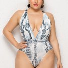 Plus Size Animal Print One Piece Swimsuit