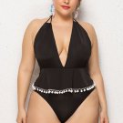 Plus Size Black Skirted One Piece Swimsuit