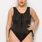 Plus Size Laced One Piece Swimsuit
