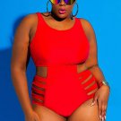 Plus Size Cutout Strappy One Piece Swimsuit