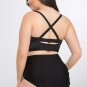 Plus Size Push Up Ruched High Waisted Bikini Swimsuit
