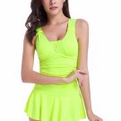 Solid Color Strap V Neck One Piece Swimsuit with Peplum
