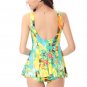 Sexy U Neck Yellow Floral Print Swimsuit