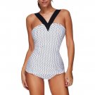 Women's One-piece Sexy V Neck Dots Swimsuits