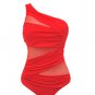 Sexy One Shoulder Solid Color One-piece Swimwear