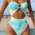 Tie Dye Cut Out One Piece Swimsuit