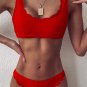 Scallop Trim Ribbed Bikini Set
