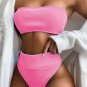 Rib Bandeau High Waisted Bikini Swimsuit