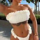 Women 2 Piece Bikini Set Bandeau Ruffle