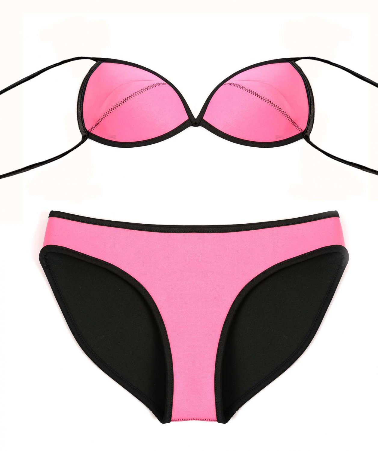 Plain Color Rubber Bikini Set