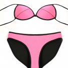 Plain Color Rubber Bikini Set
