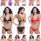 Halter Neck Strap Swimwear With Bow Front