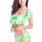Army Green Printed One Shoulder Bikini Swimming Suit