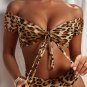 Off-The-Shoulder Leopard Print Bikini Set